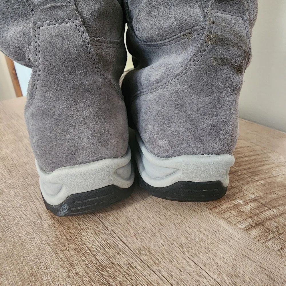Women's Clarks Wintry Hi Tall Temps -20 C Grey Suede Winter Boots US 9.5 UK 7